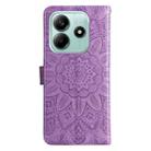 For Redmi Note 14 5G Embossed Sunflower Leather Phone Case(Purple) - 3