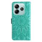 For Redmi Note 14 5G Embossed Sunflower Leather Phone Case(Green) - 3