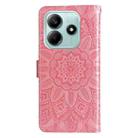 For Redmi Note 14 5G Embossed Sunflower Leather Phone Case(Rose Gold) - 3