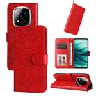For Redmi Note 14 Pro 5G / Note 14 Pro+ 5G Embossed Sunflower Leather Phone Case(Red) - 1