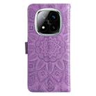 For Redmi Note 14 Pro 5G / Note 14 Pro+ 5G Embossed Sunflower Leather Phone Case(Purple) - 3