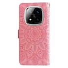 For Redmi Note 14 Pro 5G / Note 14 Pro+ 5G Embossed Sunflower Leather Phone Case(Rose Gold) - 3