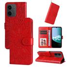 For Redmi 15C 4G 171.5mm / Xiaomi Poco C85 4G Embossed Sunflower Leather Phone Case(Red) - 1