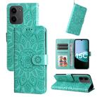 For Redmi 15C 4G 171.5mm / Xiaomi Poco C85 4G Embossed Sunflower Leather Phone Case(Green) - 1