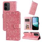 For Redmi 15C 4G 171.5mm / Xiaomi Poco C85 4G Embossed Sunflower Leather Phone Case(Rose Gold) - 1