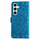 For Samsung Galaxy S24 FE 5G Embossed Sunflower Leather Phone Case(Blue) - 3