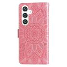 For Samsung Galaxy S25 5G Embossed Sunflower Leather Phone Case(Rose Gold) - 3