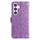 For Samsung Galaxy S25+ 5G Embossed Sunflower Leather Phone Case(Purple) - 3