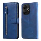 For Redmi 13 4G / Redmi Note 13R Fashion Calf Texture Zipper Leather Phone Case(Blue) - 1