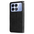 For Redmi K70 Ultra Fashion Calf Texture Zipper Leather Phone Case(Black) - 3