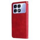 For Redmi K70 Ultra Fashion Calf Texture Zipper Leather Phone Case(Red) - 3