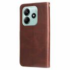 For Redmi Note 14 5G Fashion Calf Texture Zipper Leather Phone Case(Brown) - 3