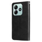 For Redmi Note 14 5G Fashion Calf Texture Zipper Leather Phone Case(Black) - 3