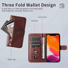 For Redmi K80 Fashion Calf Texture Zipper Leather Phone Case(Brown) - 3