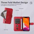 For Redmi K80 Pro Fashion Calf Texture Zipper Leather Phone Case(Red) - 3