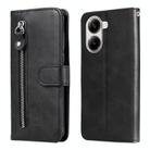 For Redmi Turbo 4 / Xiaomi Poco X7 Pro Fashion Calf Texture Zipper Leather Phone Case(Black) - 1