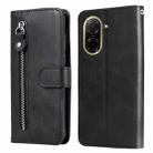 For Redmi A5 4G 173.3mm Fashion Calf Texture Zipper Leather Phone Case(Black) - 1