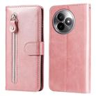 For Redmi K80 Ultra Fashion Calf Texture Zipper Leather Phone Case(Rose Gold) - 1