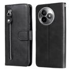 For Redmi K80 Ultra Fashion Calf Texture Zipper Leather Phone Case(Black) - 1