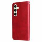 For Samsung Galaxy S24 FE 5G Fashion Calf Texture Zipper Leather Phone Case(Red) - 3