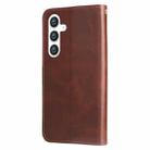 For Samsung Galaxy S25 5G Fashion Calf Texture Zipper Leather Phone Case(Brown) - 3