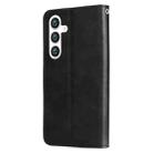 For Samsung Galaxy S25 5G Fashion Calf Texture Zipper Leather Phone Case(Black) - 3