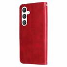 For Samsung Galaxy S25 5G Fashion Calf Texture Zipper Leather Phone Case(Red) - 3