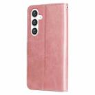 For Samsung Galaxy S25+ 5G Fashion Calf Texture Zipper Leather Phone Case(Rose Gold) - 3