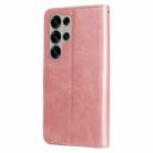 For Samsung Galaxy S25 Ultra 5G Fashion Calf Texture Zipper Leather Phone Case(Rose Gold) - 3