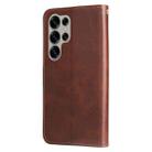 For Samsung Galaxy S25 Ultra 5G Fashion Calf Texture Zipper Leather Phone Case(Brown) - 3