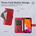 For Samsung Galaxy S25 Edge 5G Fashion Calf Texture Zipper Leather Phone Case(Red) - 3