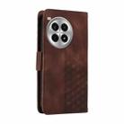 For OnePlus Ace 3 Pro Embossed Rhombus Starry Leather Phone Case(Brown) - 3