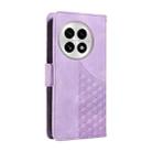 For OnePlus 13 Embossed Rhombus Starry Leather Phone Case(Purple) - 3