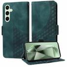 For Samsung Galaxy S24 FE 5G Embossed Rhombus Starry Leather Phone Case(Green) - 1