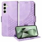 For Samsung Galaxy S24 FE 5G Embossed Rhombus Starry Leather Phone Case(Purple) - 1