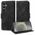 For Samsung Galaxy S25 5G Embossed Rhombus Starry Leather Phone Case(Black) - 1