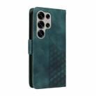 For Samsung Galaxy S25 Ultra 5G Embossed Rhombus Starry Leather Phone Case(Green) - 3