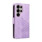 For Samsung Galaxy S25 Ultra 5G Embossed Rhombus Starry Leather Phone Case(Purple) - 3