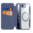 For iPhone 16e DUX DUCIS Skin X Pro Series MagSafe Ring Holder Leather Phone Case(Blue) - 1