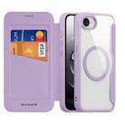 For iPhone 16e DUX DUCIS Skin X Pro Series MagSafe Ring Holder Leather Phone Case(Purple) - 1