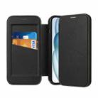 For iPhone 15 Magnetic Armor Series RFID Card Slots Leather Phone Case(Black) - 1