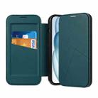 For iPhone 14 Pro Magnetic Armor Series RFID Card Slots Leather Phone Case(Green) - 1