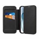 For iPhone 14 / 13 Magnetic Armor Series RFID Card Slots Leather Phone Case(Black) - 1