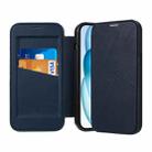 For iPhone 14 / 13 Magnetic Armor Series RFID Card Slots Leather Phone Case(Blue) - 1