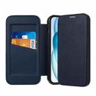 For iPhone 13 Pro Max Magnetic Armor Series RFID Card Slots Leather Phone Case(Blue) - 1