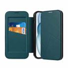 For iPhone 13 Pro Max Magnetic Armor Series RFID Card Slots Leather Phone Case(Green) - 1