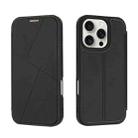 For iPhone 16 Pro Max Magnetic Armor Series RFID Card Slots Leather Phone Case(Black) - 1