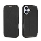 For iPhone 16 Plus Magnetic Armor Series RFID Card Slots Leather Phone Case(Black) - 1