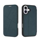 For iPhone 16 Plus Magnetic Armor Series RFID Card Slots Leather Phone Case(Green) - 1