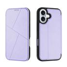 For iPhone 16 Plus Magnetic Armor Series RFID Card Slots Leather Phone Case(Purple) - 1